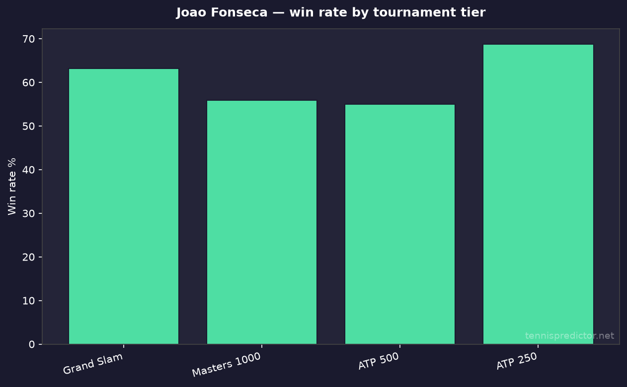 Joao Fonseca taux de victoire par niveau