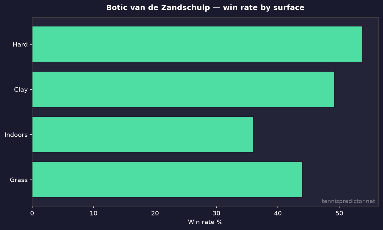 Botic van de Zandschulp win rate by surface